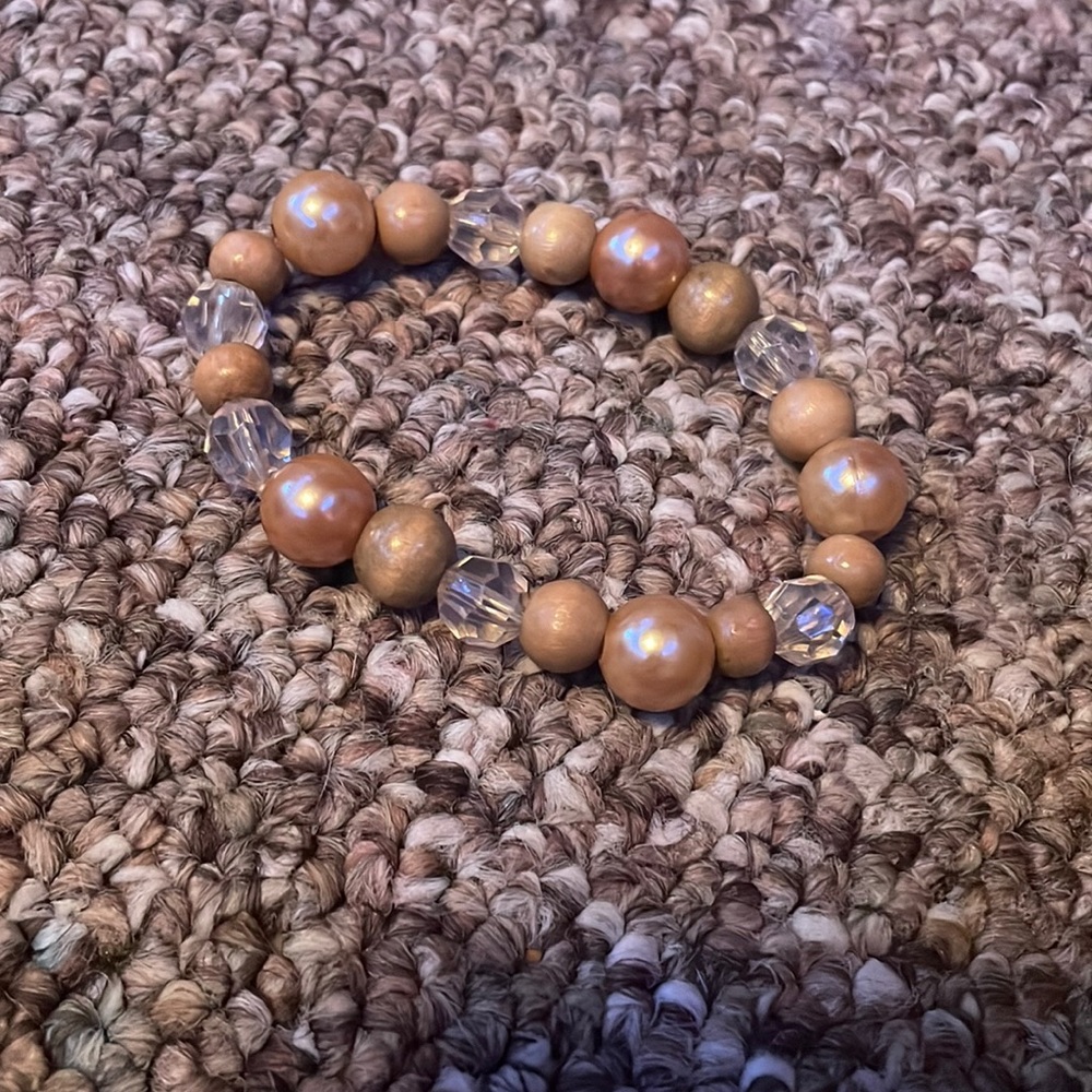 brown wooden beaded bracelet